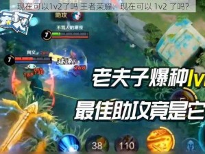 现在可以1v2了吗 王者荣耀：现在可以 1v2 了吗？