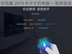 最好的观看 2019 年中文的神器——智能语音助手