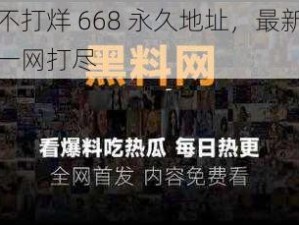 黑料不打烊 668 永久地址，最新热点资讯一网打尽