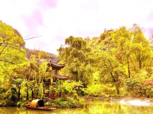 桃花源洞口芳草萋萋，一片自然生态美景，让你感受宁静与美好