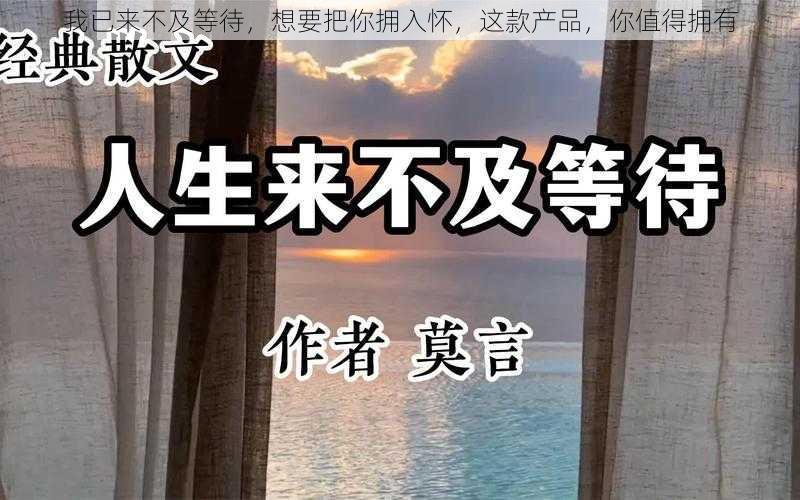 我已来不及等待，想要把你拥入怀，这款产品，你值得拥有