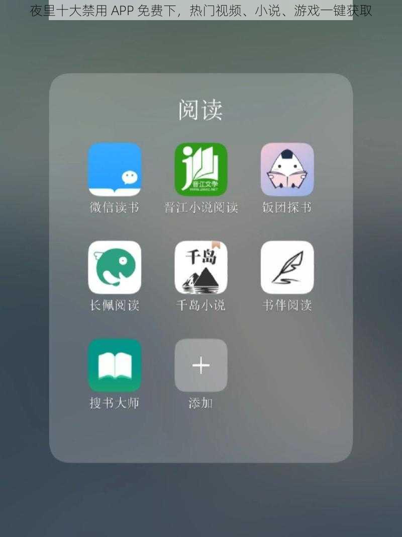 夜里十大禁用 APP 免费下，热门视频、小说、游戏一键获取