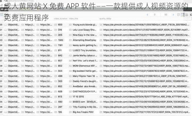成人黄网站 X 免费 APP 软件——一款提供成人视频资源的免费应用程序