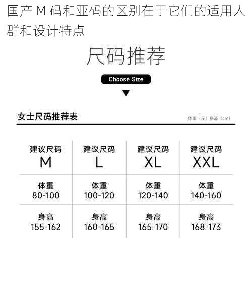 国产 M 码和亚码的区别在于它们的适用人群和设计特点