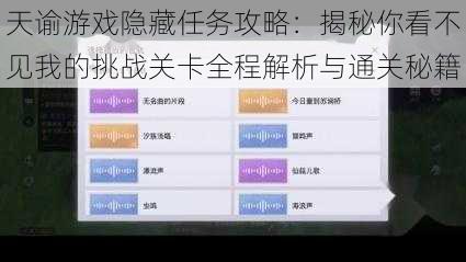 天谕游戏隐藏任务攻略：揭秘你看不见我的挑战关卡全程解析与通关秘籍