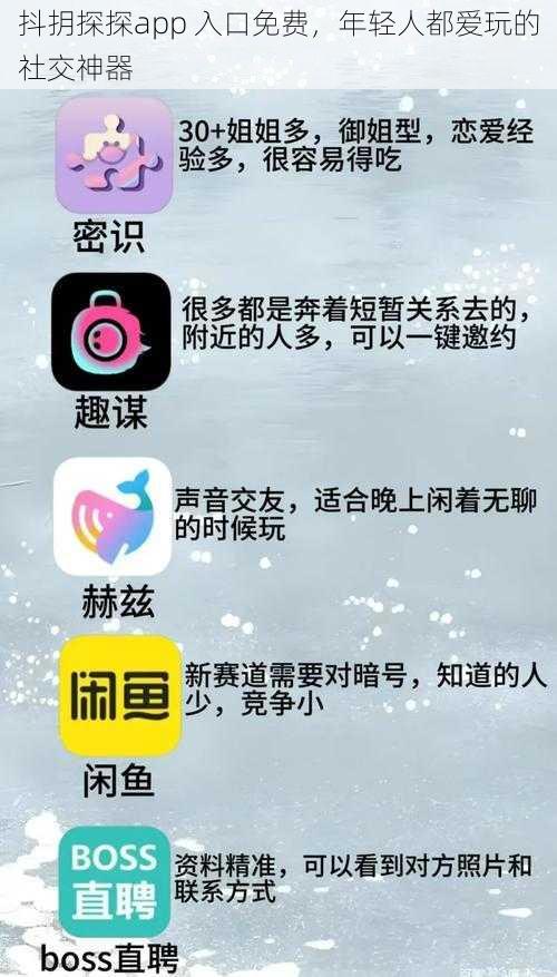 抖抈探探app 入口免费，年轻人都爱玩的社交神器