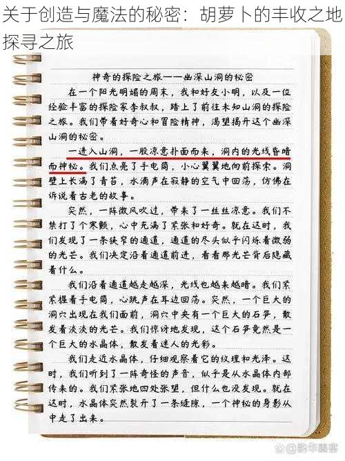 关于创造与魔法的秘密：胡萝卜的丰收之地探寻之旅