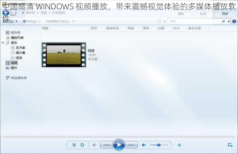 中国高清 WINDOWS 视频播放，带来震撼视觉体验的多媒体播放软件