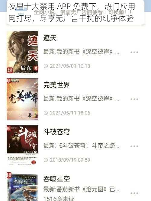 夜里十大禁用 APP 免费下，热门应用一网打尽，尽享无广告干扰的纯净体验