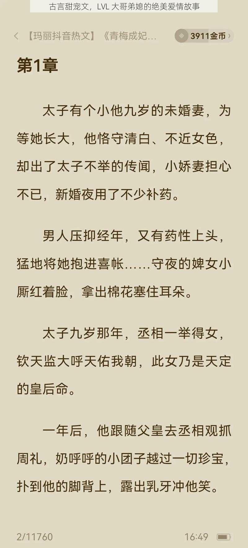 古言甜宠文，LVL 大哥弟媳的绝美爱情故事