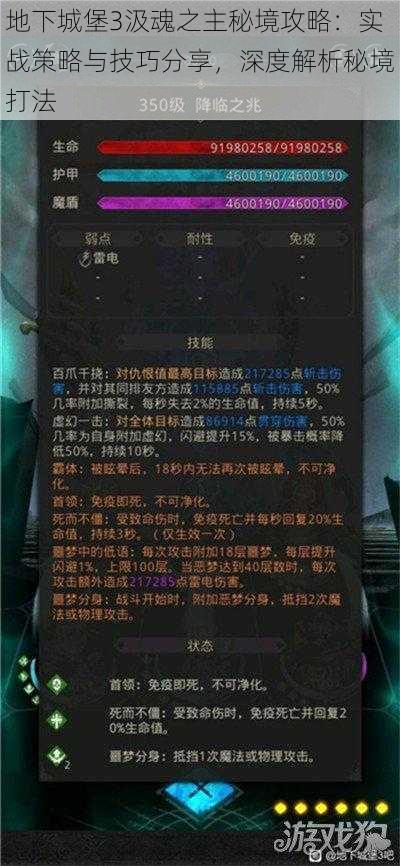 地下城堡3汲魂之主秘境攻略：实战策略与技巧分享，深度解析秘境打法