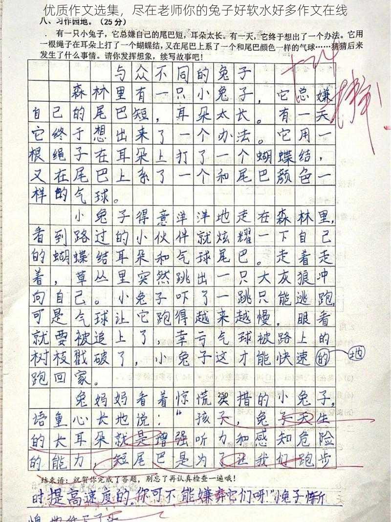 优质作文选集，尽在老师你的兔子好软水好多作文在线