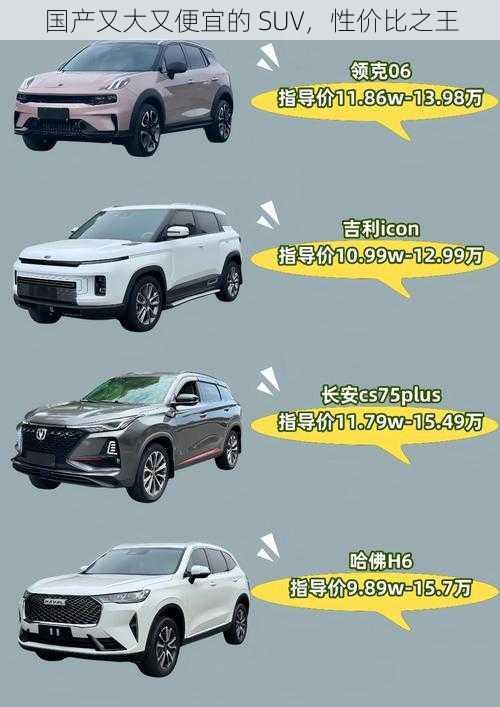 国产又大又便宜的 SUV，性价比之王