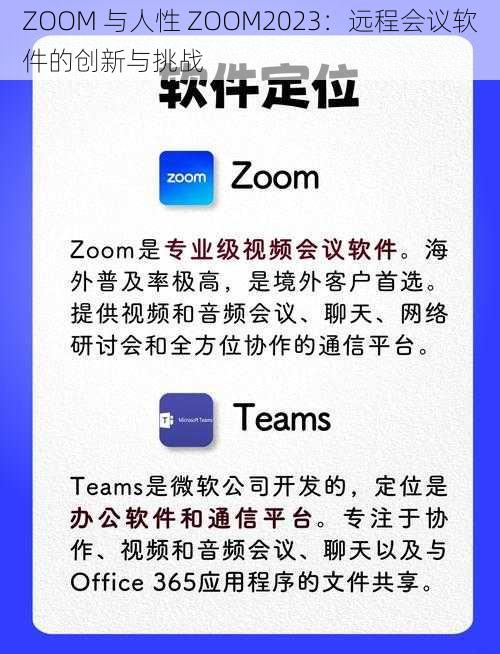 ZOOM 与人性 ZOOM2023：远程会议软件的创新与挑战