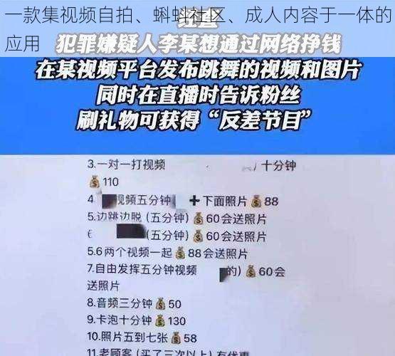 一款集视频自拍、蝌蚪社区、成人内容于一体的应用