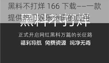 黑料不打烊 166 下载——一款提供热门娱乐资讯的应用