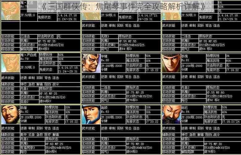 《三国群侠传：焦尾琴事件完全攻略解析详解》