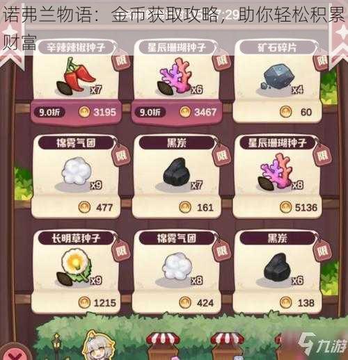 诺弗兰物语：金币获取攻略，助你轻松积累财富