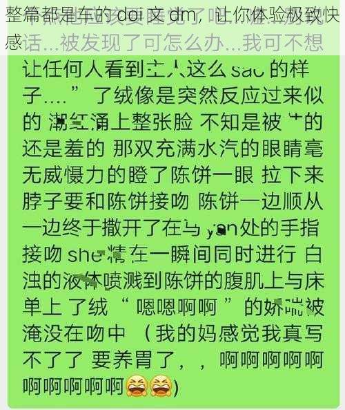 整篇都是车的 doi 文 dm，让你体验极致快感