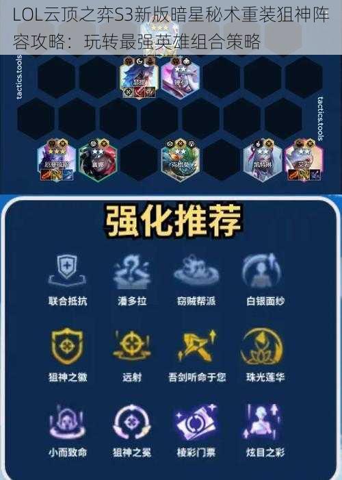 LOL云顶之弈S3新版暗星秘术重装狙神阵容攻略：玩转最强英雄组合策略