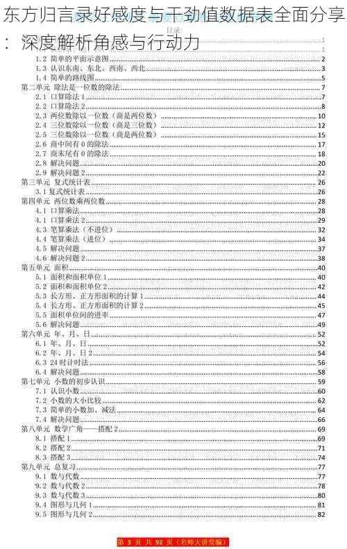 东方归言录好感度与干劲值数据表全面分享：深度解析角感与行动力