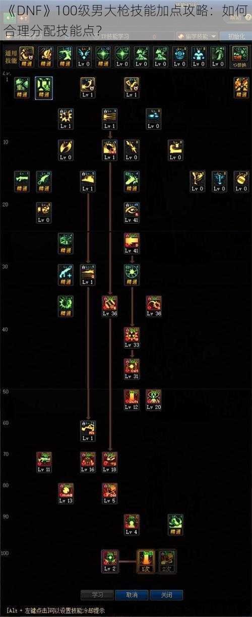 《DNF》100级男大枪技能加点攻略：如何合理分配技能点？