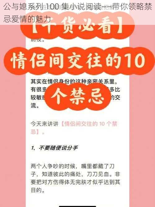 公与媳系列 100 集小说阅读——带你领略禁忌爱情的魅力