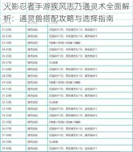 火影忍者手游疾风志乃通灵术全面解析：通灵兽搭配攻略与选择指南