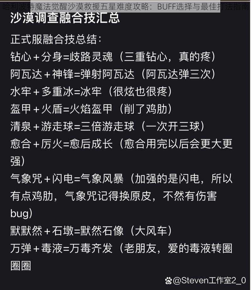 哈利波特魔法觉醒沙漠救援五星难度攻略：BUFF选择与最佳打法指南