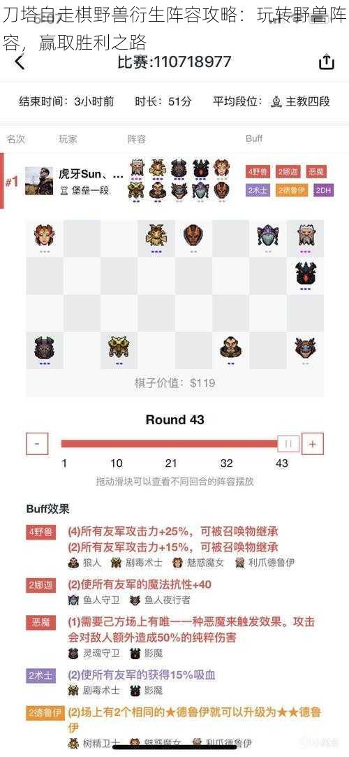 刀塔自走棋野兽衍生阵容攻略：玩转野兽阵容，赢取胜利之路