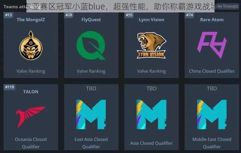 东亚赛区冠军小蓝blue，超强性能，助你称霸游戏战场