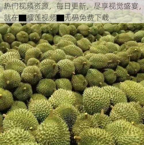 热门视频资源，每日更新，尽享视觉盛宴，就在▇榴莲视频▇无码免费下载