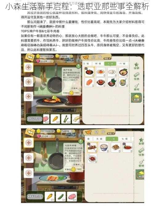 小森生活新手启程：选职业那些事全解析