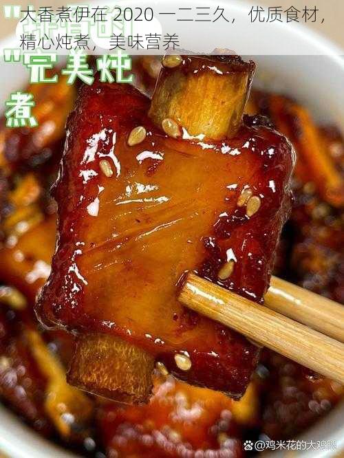 大香煮伊在 2020 一二三久，优质食材，精心炖煮，美味营养