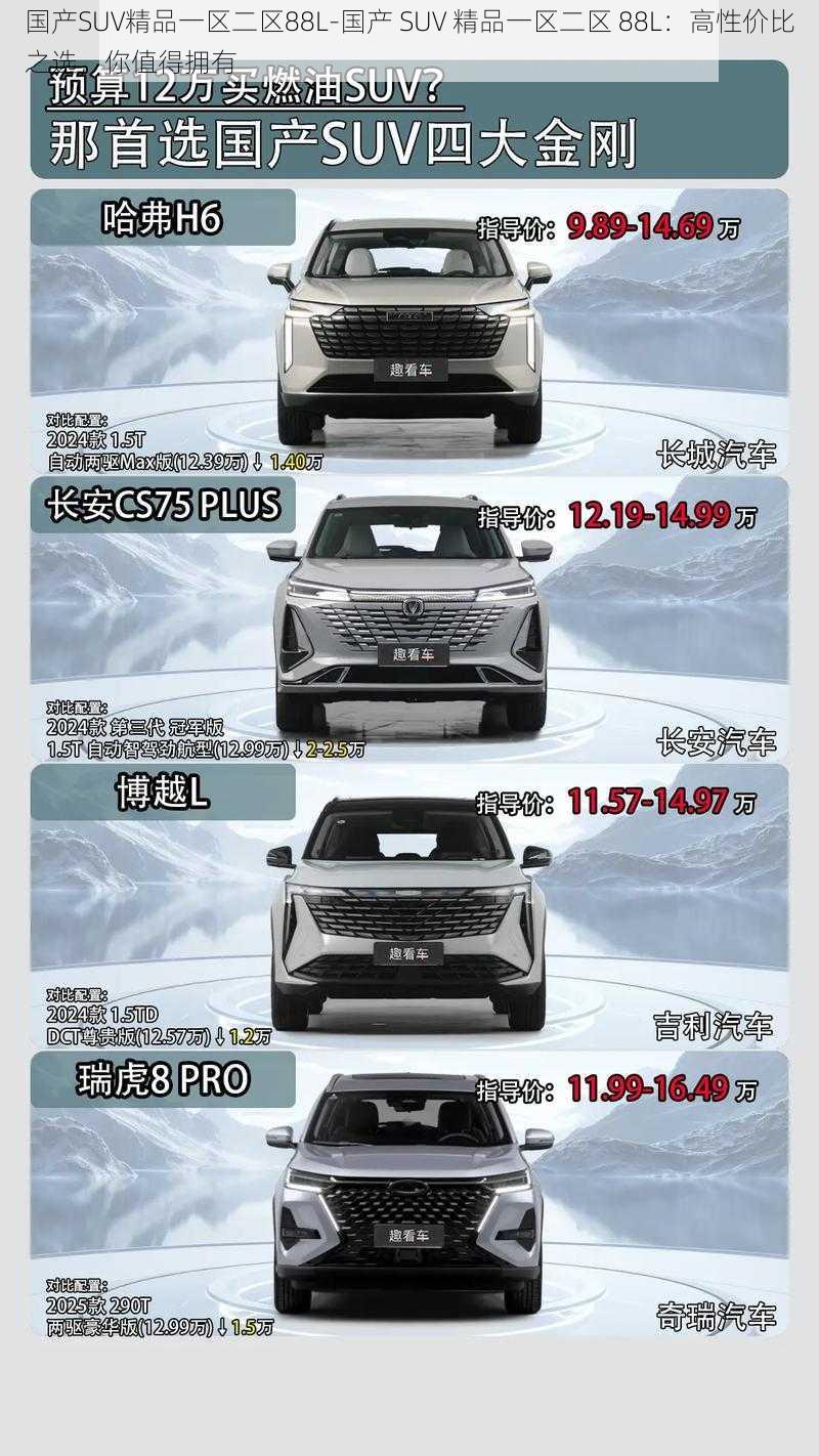 国产SUV精品一区二区88L-国产 SUV 精品一区二区 88L：高性价比之选，你值得拥有