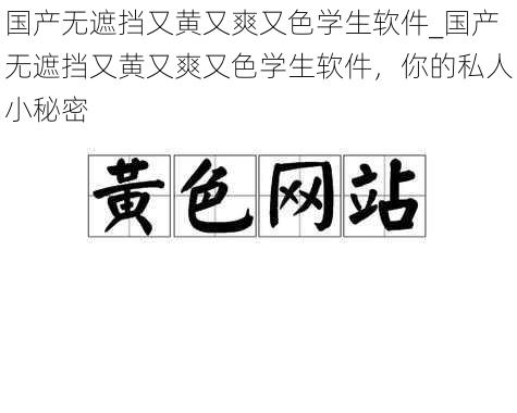 国产无遮挡又黄又爽又色学生软件_国产无遮挡又黄又爽又色学生软件，你的私人小秘密