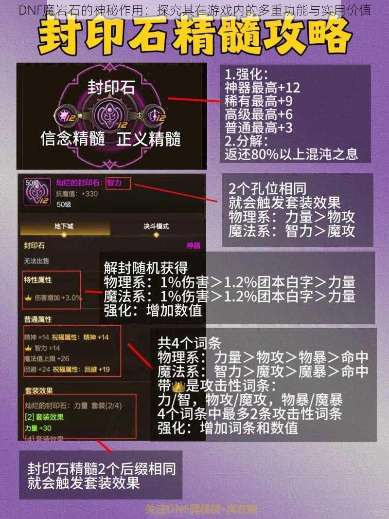DNF魔岩石的神秘作用：探究其在游戏内的多重功能与实用价值