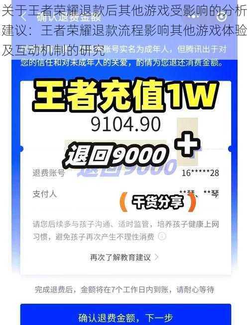 关于王者荣耀退款后其他游戏受影响的分析建议：王者荣耀退款流程影响其他游戏体验及互动机制的研究