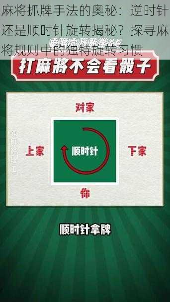 麻将抓牌手法的奥秘：逆时针还是顺时针旋转揭秘？探寻麻将规则中的独特旋转习惯