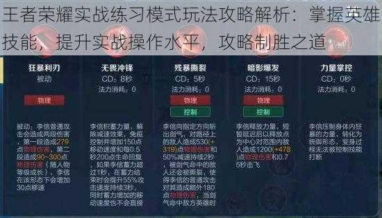 王者荣耀实战练习模式玩法攻略解析：掌握英雄技能，提升实战操作水平，攻略制胜之道