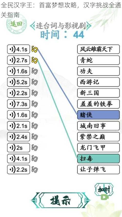 全民汉字王：首富梦想攻略，汉字挑战全通关指南