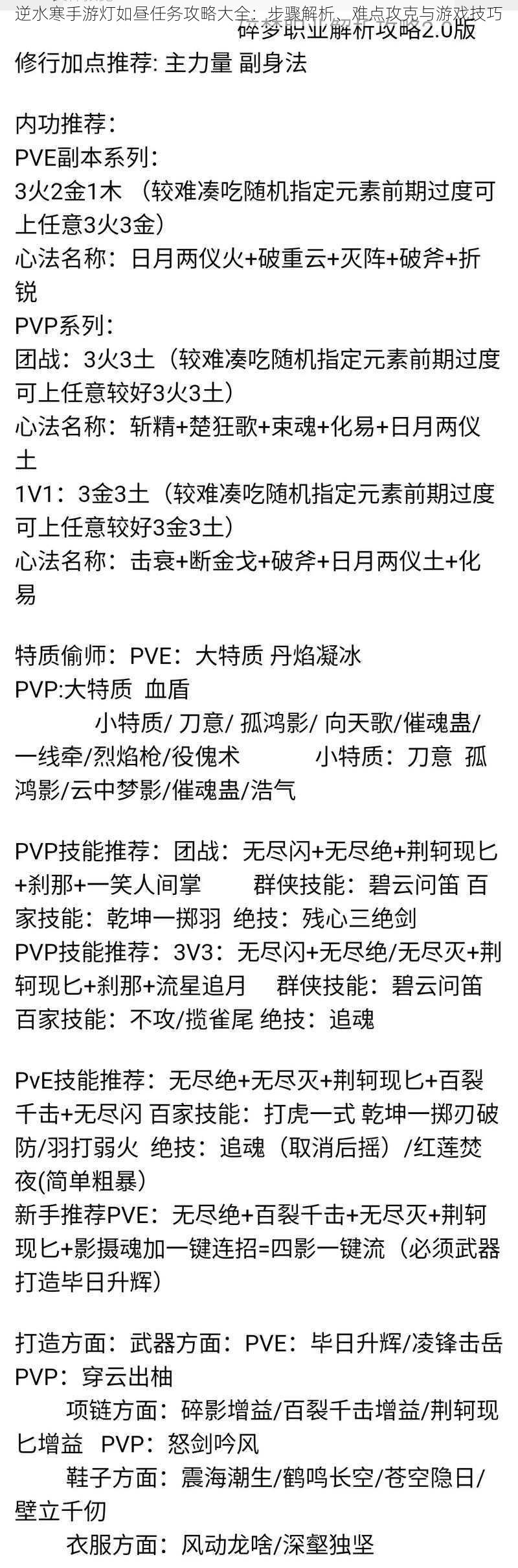 逆水寒手游灯如昼任务攻略大全：步骤解析、难点攻克与游戏技巧