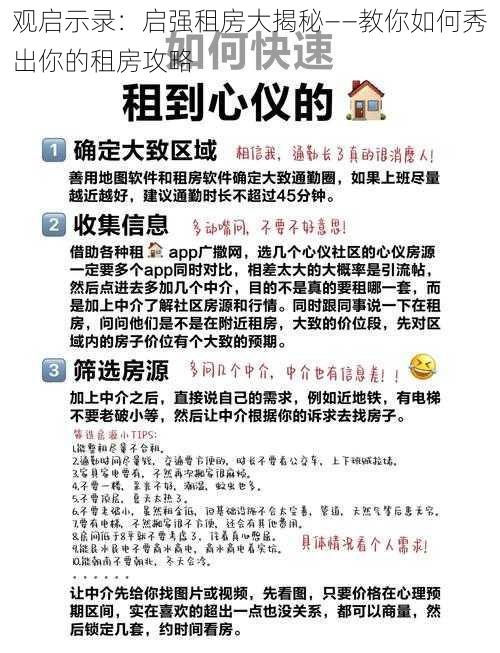 观启示录：启强租房大揭秘——教你如何秀出你的租房攻略