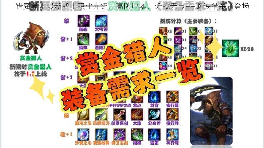 猎魔勇士最新战士职业介绍：高防厚实，近战无畏——钢铁猎杀者登场