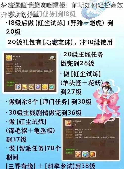 梦幻诛仙手游攻略揭秘：前期如何轻松高效升级攻略分享