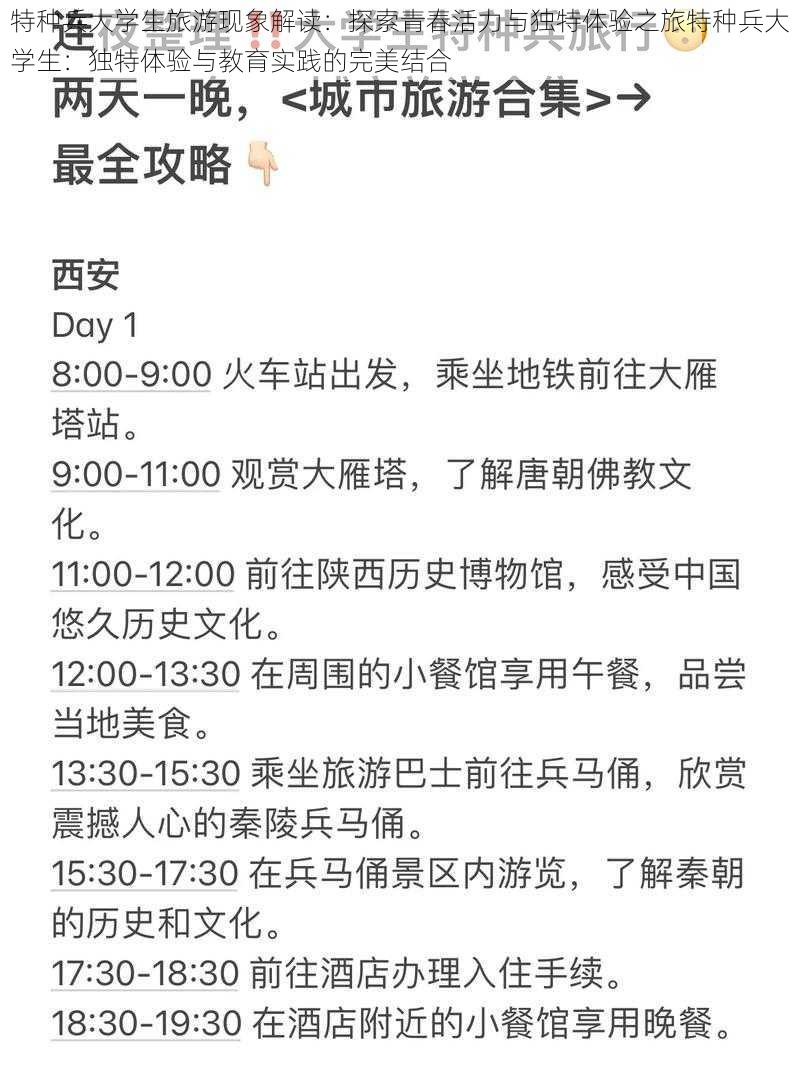 特种兵大学生旅游现象解读：探索青春活力与独特体验之旅特种兵大学生：独特体验与教育实践的完美结合