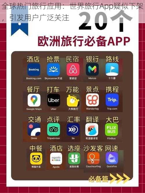 全球热门旅行应用：世界旅行App疑似下架，引发用户广泛关注