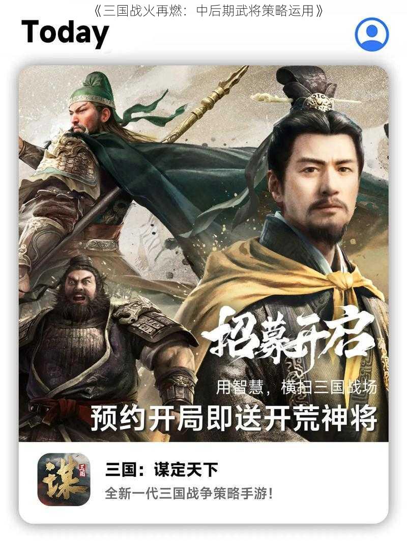 《三国战火再燃：中后期武将策略运用》